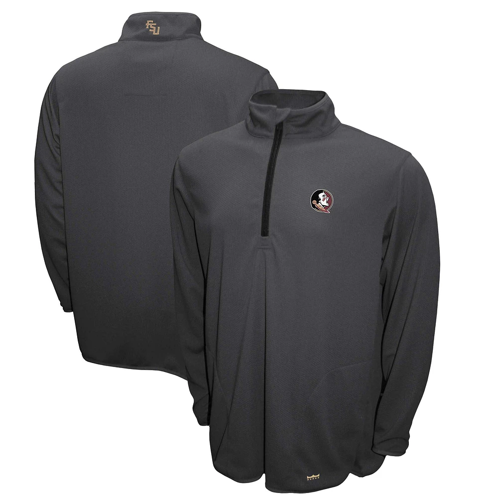 Men's Franchise Club Gray Florida State Seminoles Breeze Quarter-Zip Pullover