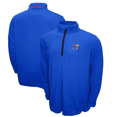 Men's Franchise Club Royal Kansas Jayhawks Breeze Quarter-Zip Pullover
