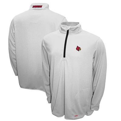 Men's Franchise Club White Louisville Cardinals Breeze Quarter-Zip Pullover