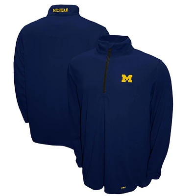 Men's Franchise Club Navy Michigan Wolverines Breeze Quarter-Zip Pullover