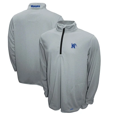 Men's Franchise Club Gray Memphis Tigers Breeze Quarter-Zip Pullover