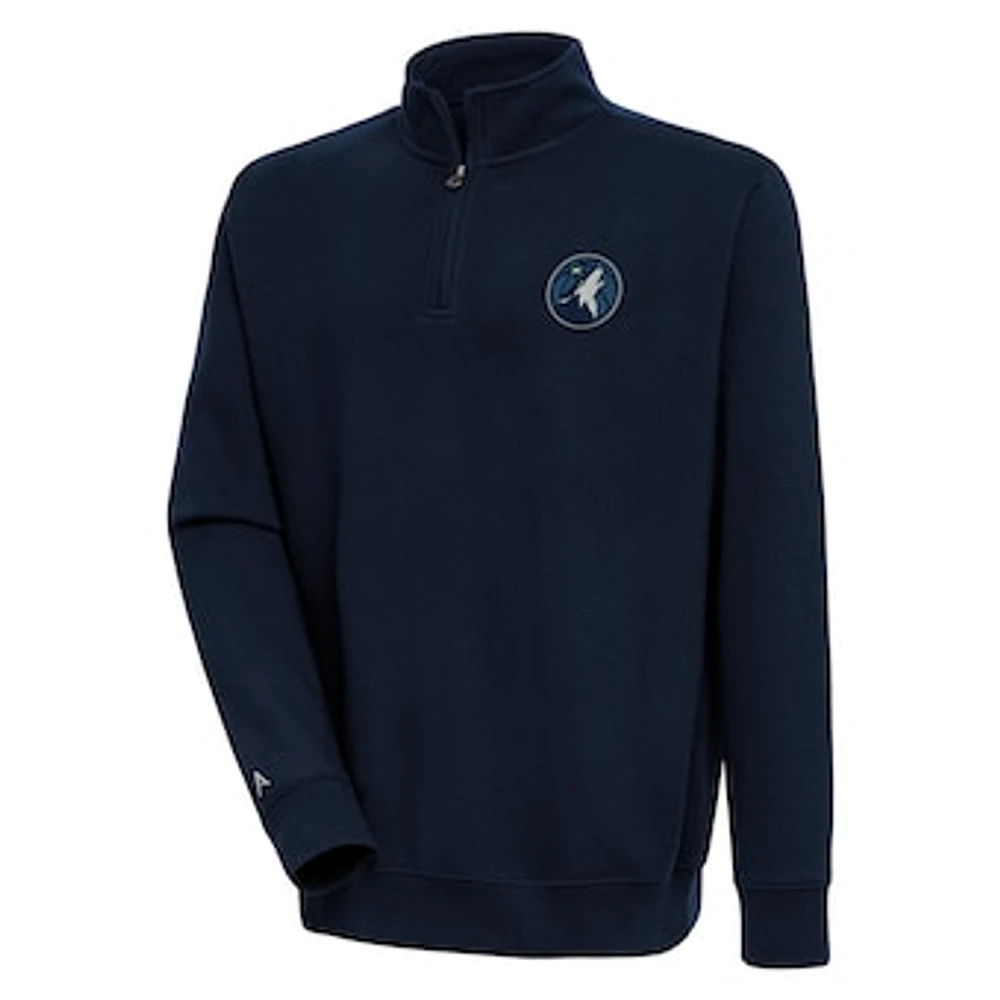 Men's Antigua Navy Minnesota Timberwolves Victory Quarter-Zip Pullover Top