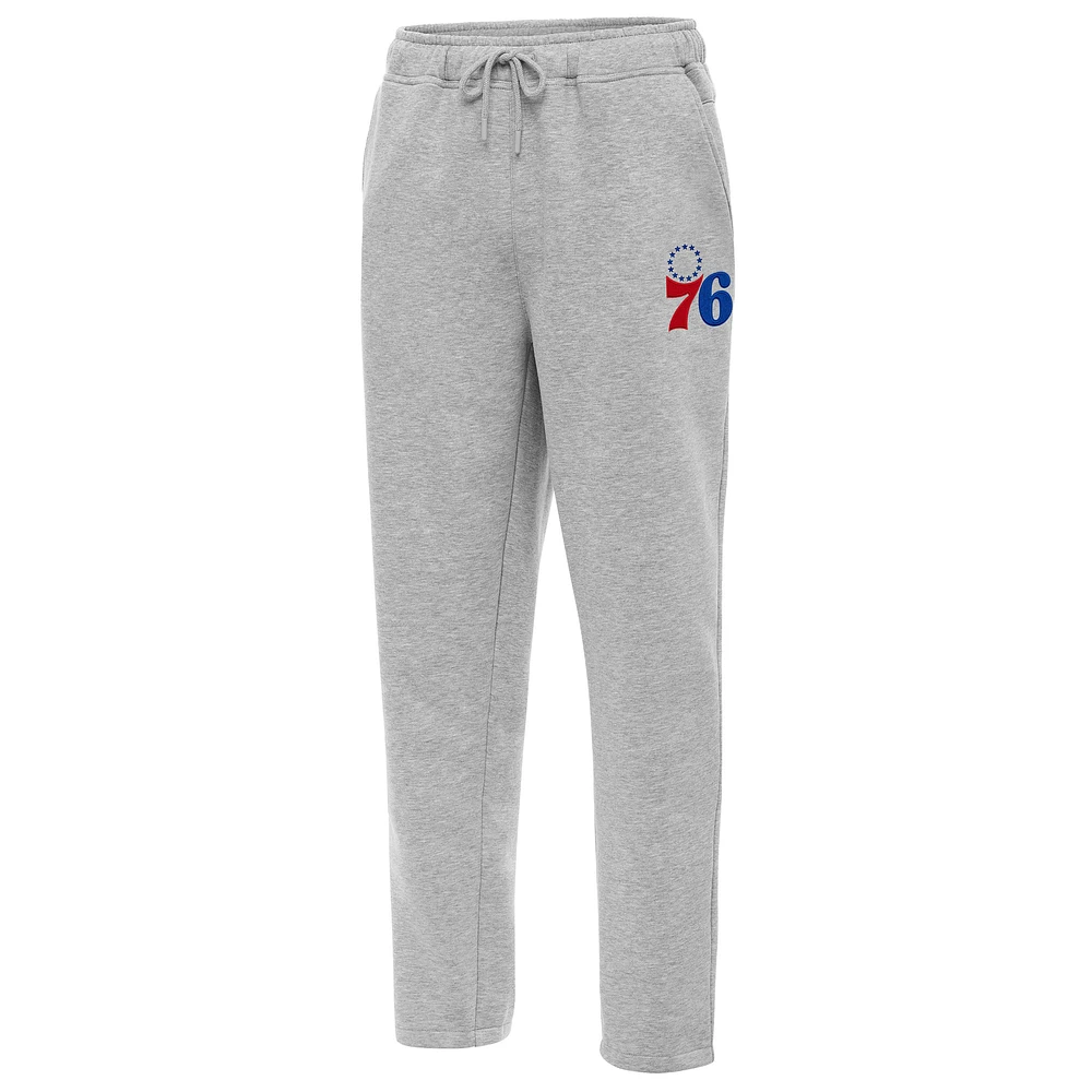 Men's Antigua Heather Gray Philadelphia 76ers Victory Sweatpants