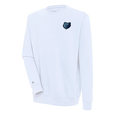 Men's Antigua White Memphis Grizzlies Victory Pullover Sweatshirt