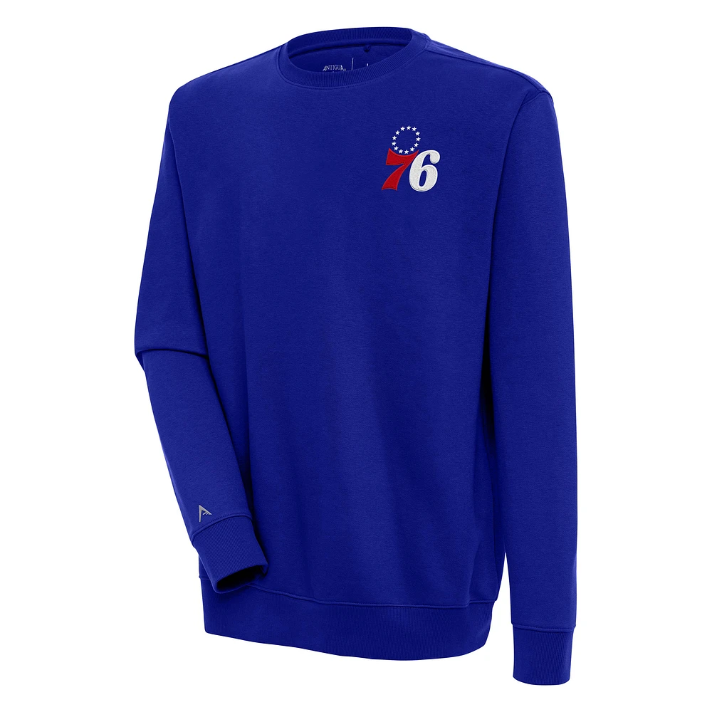 Men's Antigua Royal Philadelphia 76ers Victory Pullover Sweatshirt
