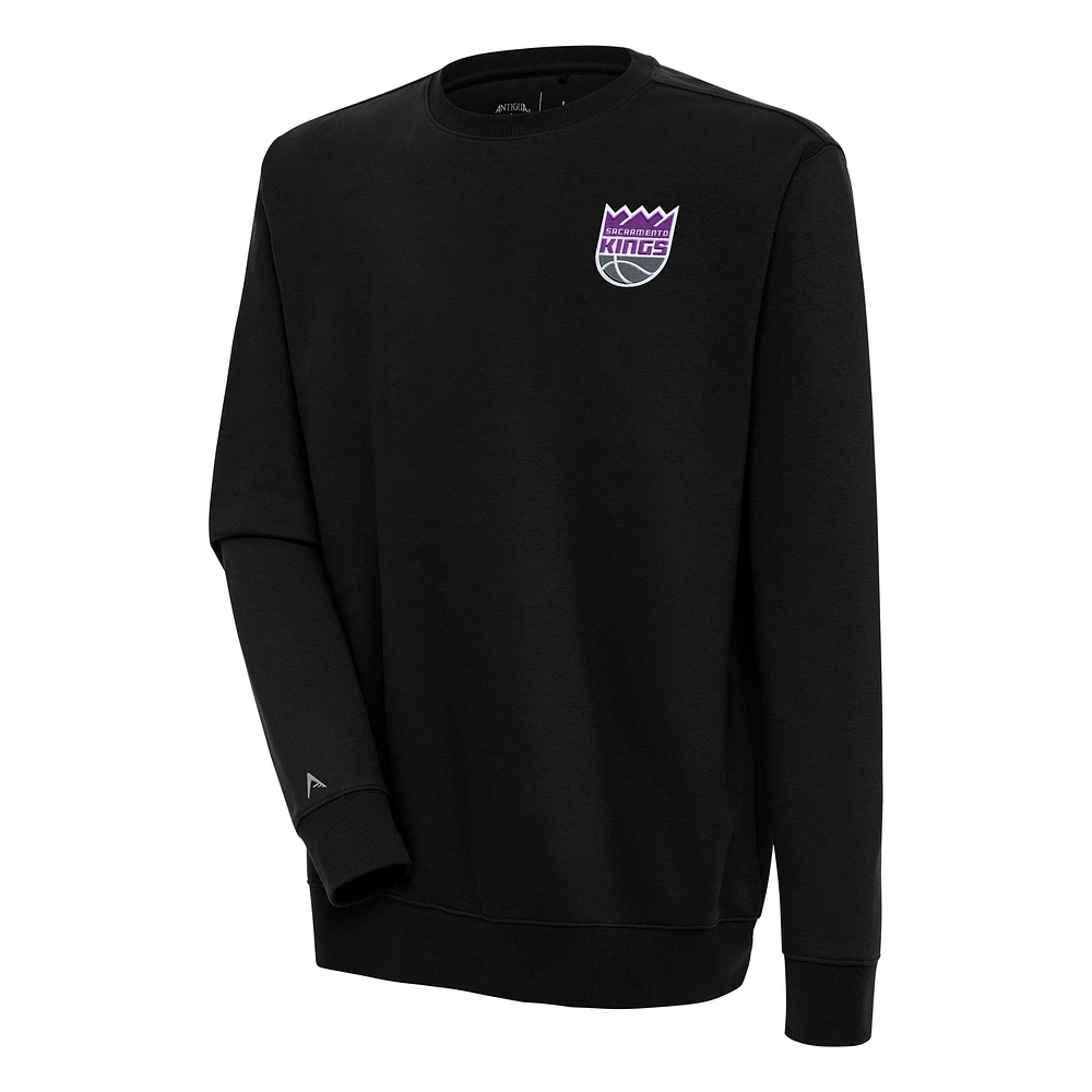 Men's Antigua Black Sacramento Kings Victory Pullover Sweatshirt