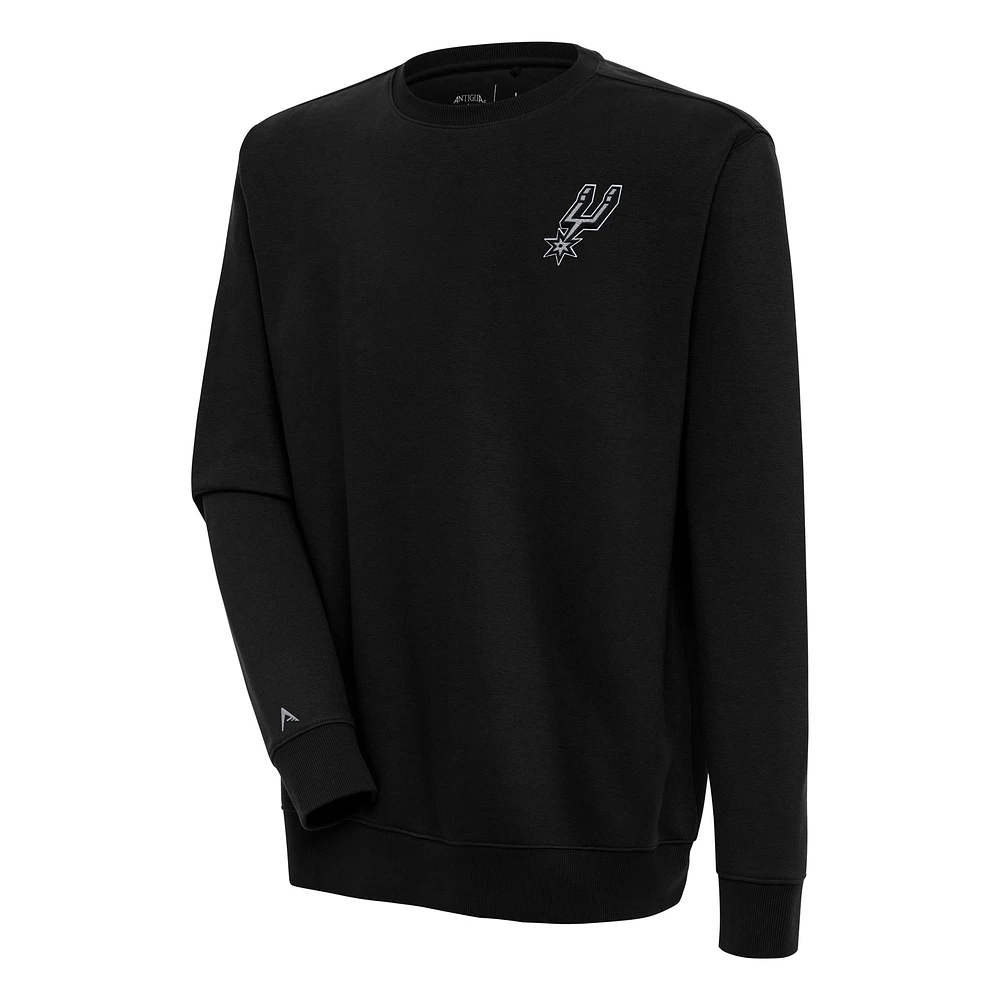 Men's Antigua Black San Antonio Spurs Victory Pullover Sweatshirt