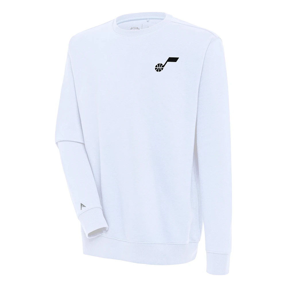 Men's Antigua White Utah Jazz Victory Pullover Sweatshirt