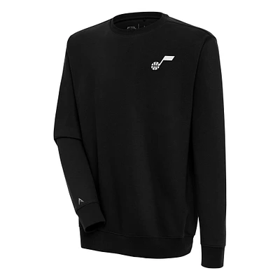 Men's Antigua Black Utah Jazz Victory Pullover Sweatshirt