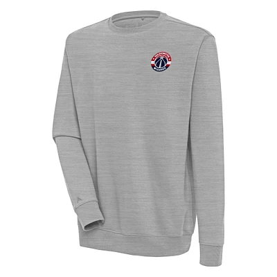 Men's Antigua  Heather Gray Washington Wizards Victory Pullover Sweatshirt
