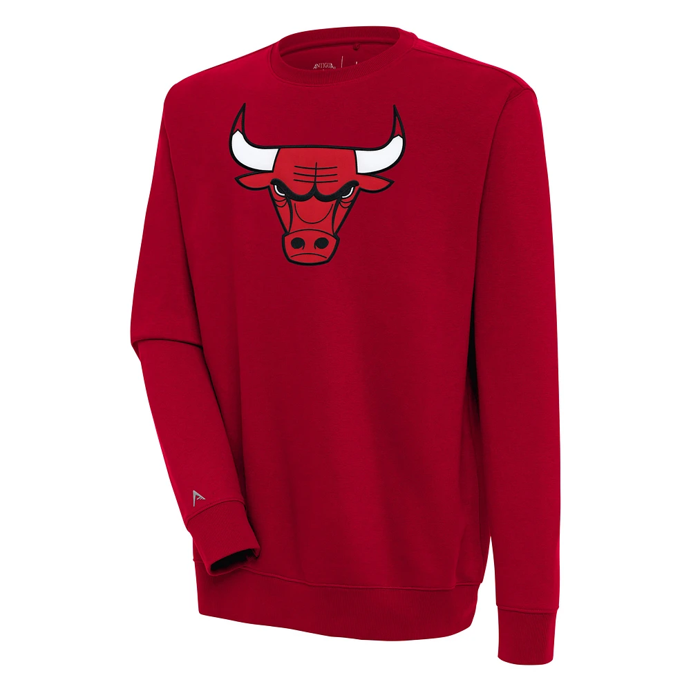 Men's Antigua Red Chicago Bulls Victory Pullover Sweatshirt