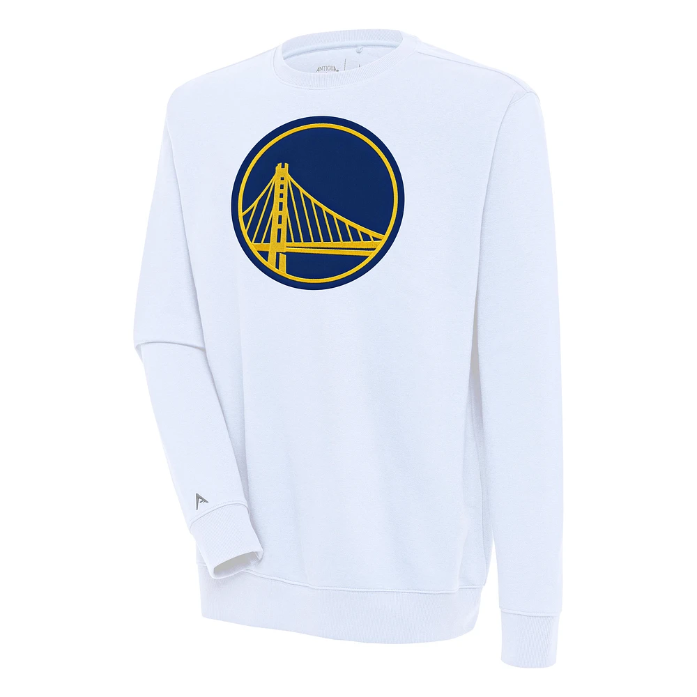 Men's Antigua White Golden State Warriors Victory Pullover Sweatshirt