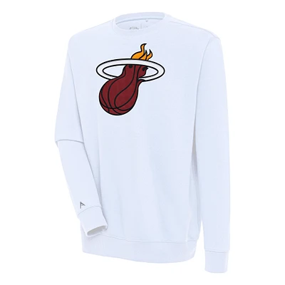 Men's Antigua White Miami Heat Victory Pullover Sweatshirt