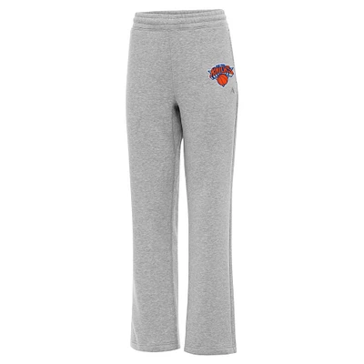 Women's Antigua Heather Gray New York Knicks Victory Sweatpants