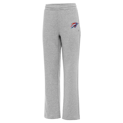 Women's Antigua Heather Gray Oklahoma City Thunder Victory Sweatpants