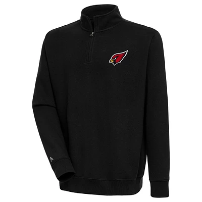 Men's Antigua  Black Arizona Cardinals Victory Quarter-Zip Pullover Top