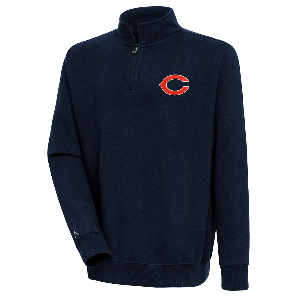 Men's Antigua Navy Chicago Bears Victory Quarter-Zip Pullover Top