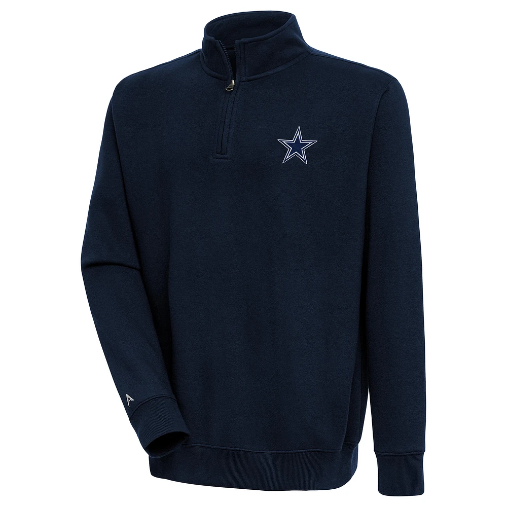 Men's Antigua Navy Dallas Cowboys Victory Quarter-Zip Pullover Top