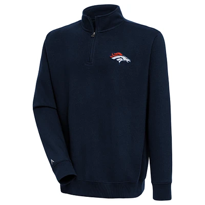 Men's Antigua Navy Denver Broncos Victory Quarter-Zip Pullover Top