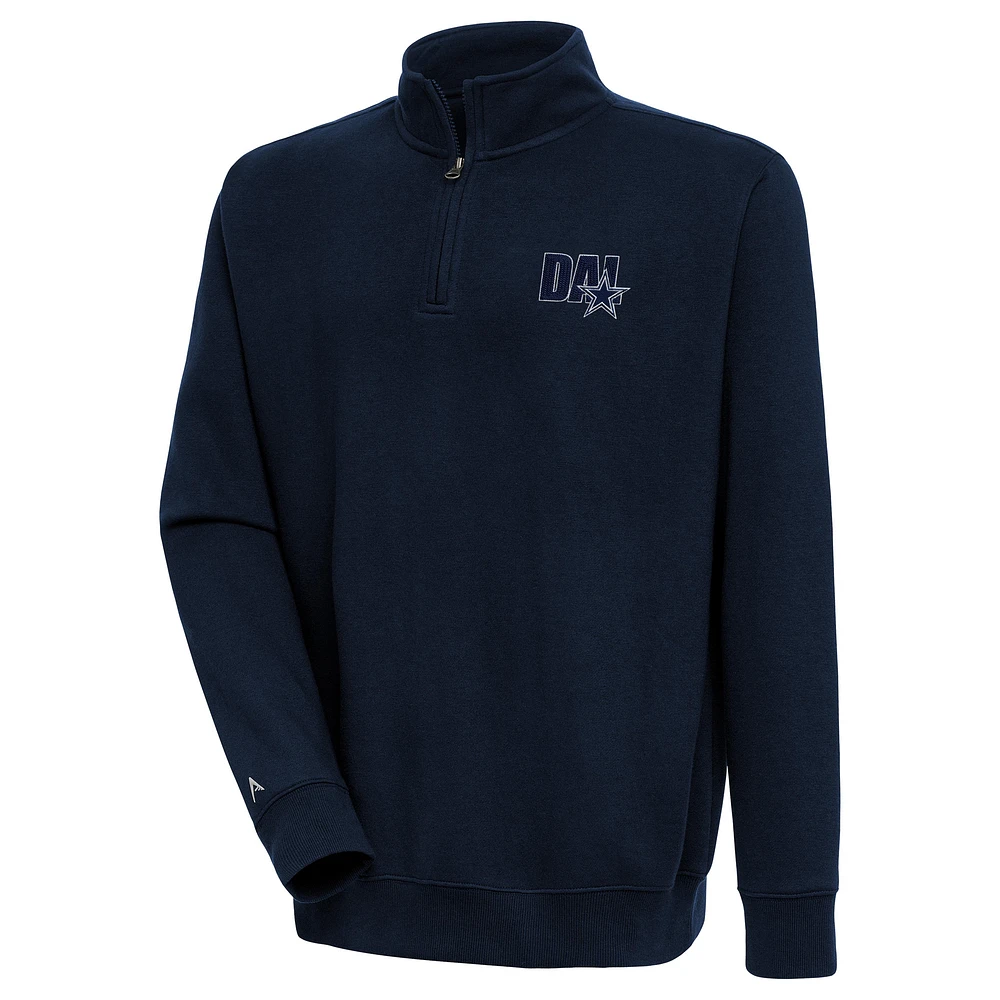 Men's Antigua Navy Dallas Cowboys Victory Quarter-Zip Pullover Top