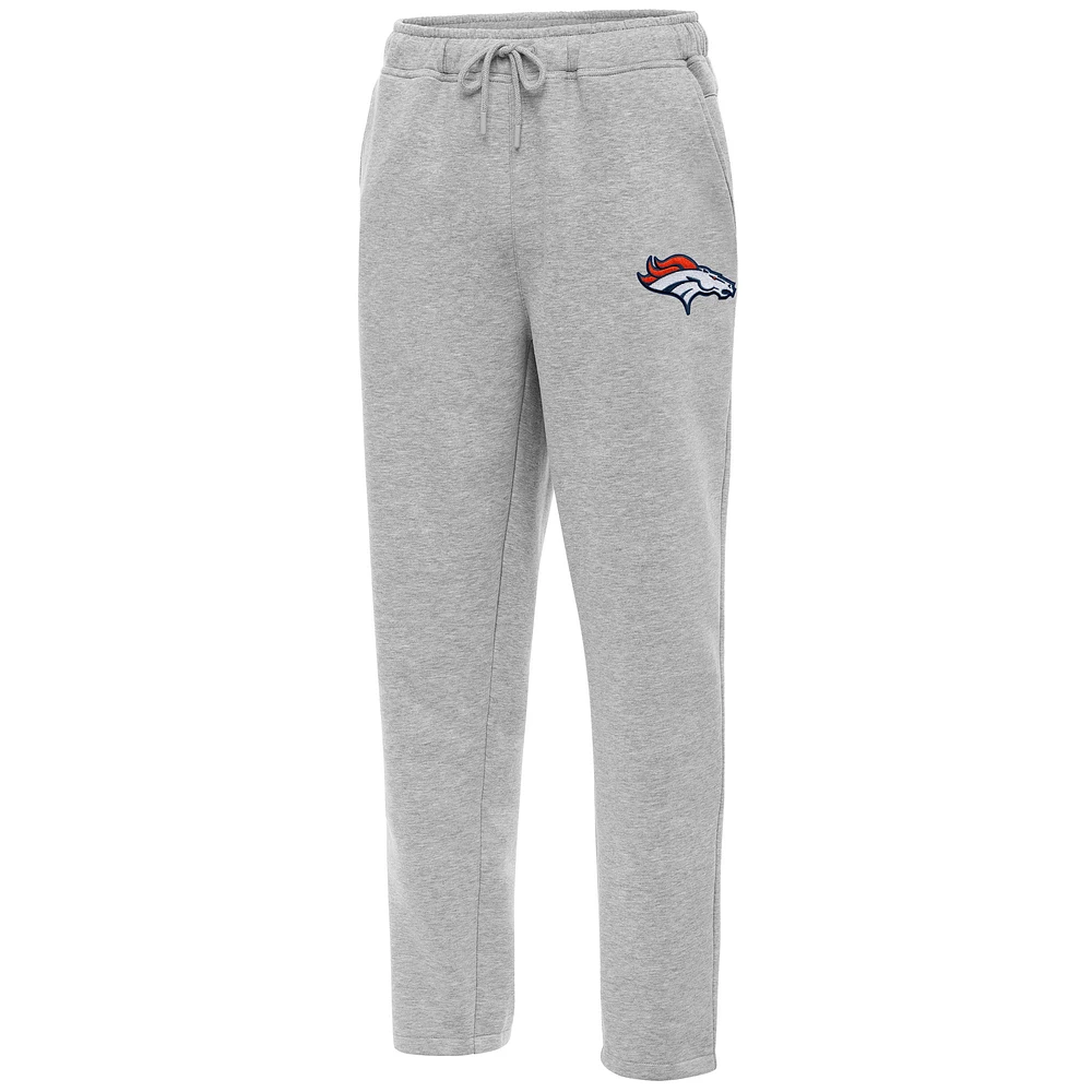 Men's Antigua Heather Gray Denver Broncos Victory Sweatpants