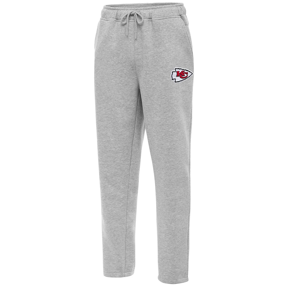 Men's Antigua Heather Gray Kansas City Chiefs Victory Sweatpants