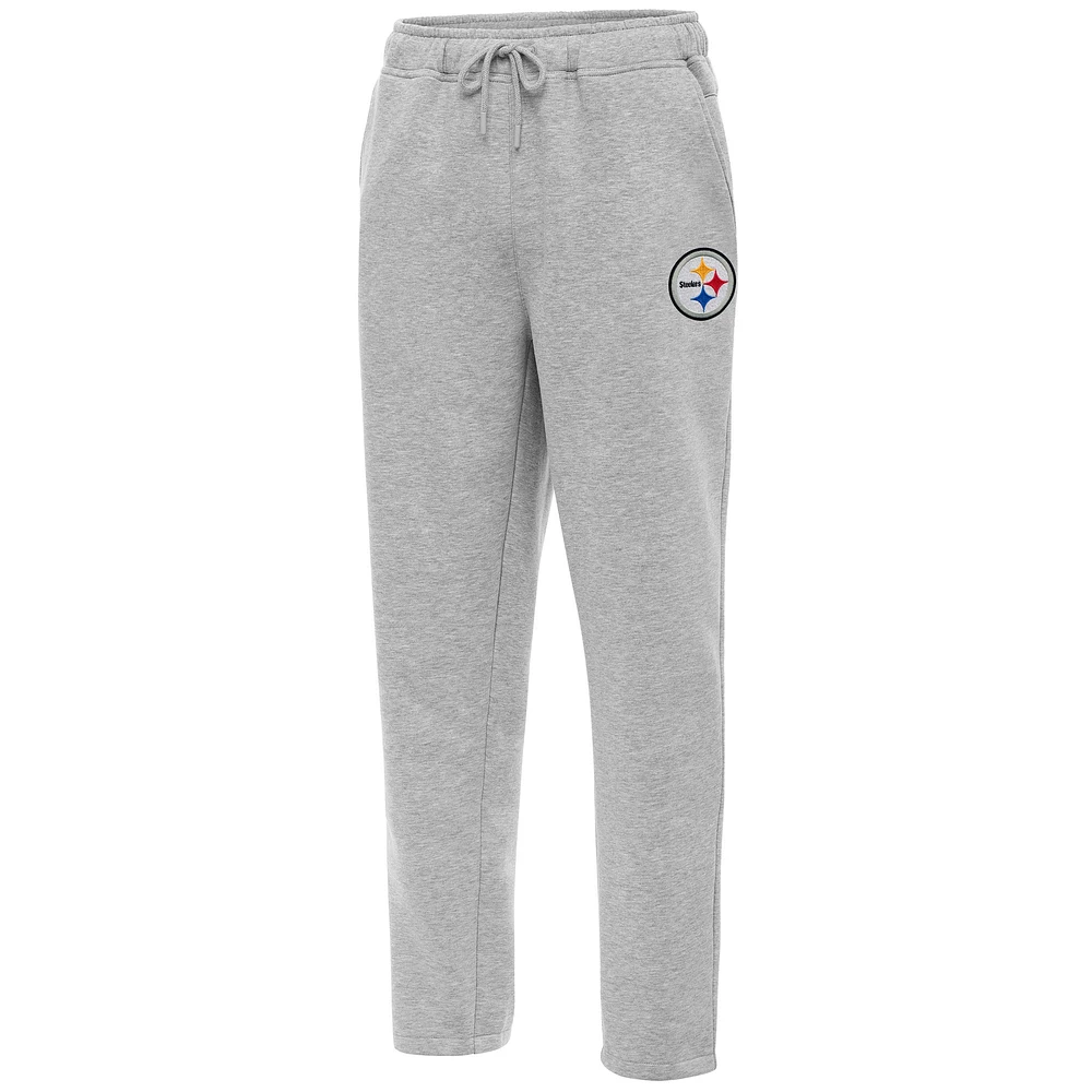 Men's Antigua Heather Gray Pittsburgh Steelers Victory Sweatpants