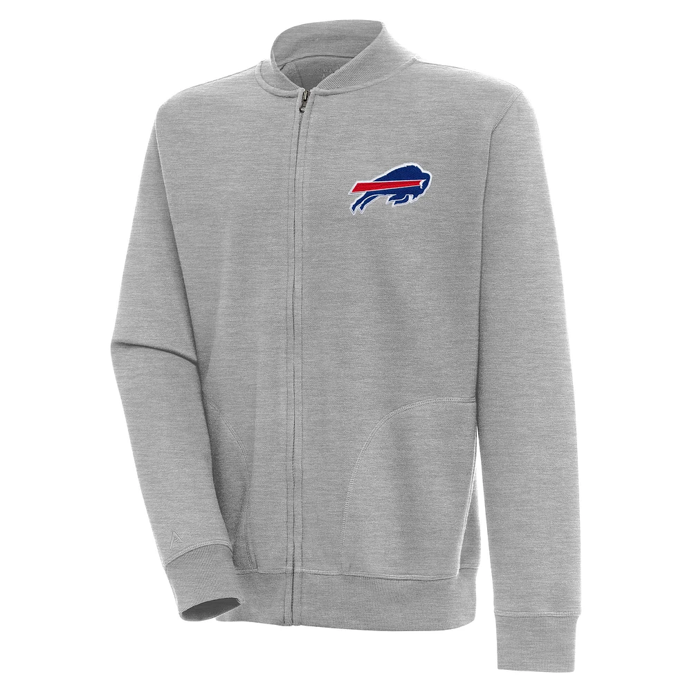 Men's Antigua Heather Gray Buffalo Bills Victory Full-Zip Jacket