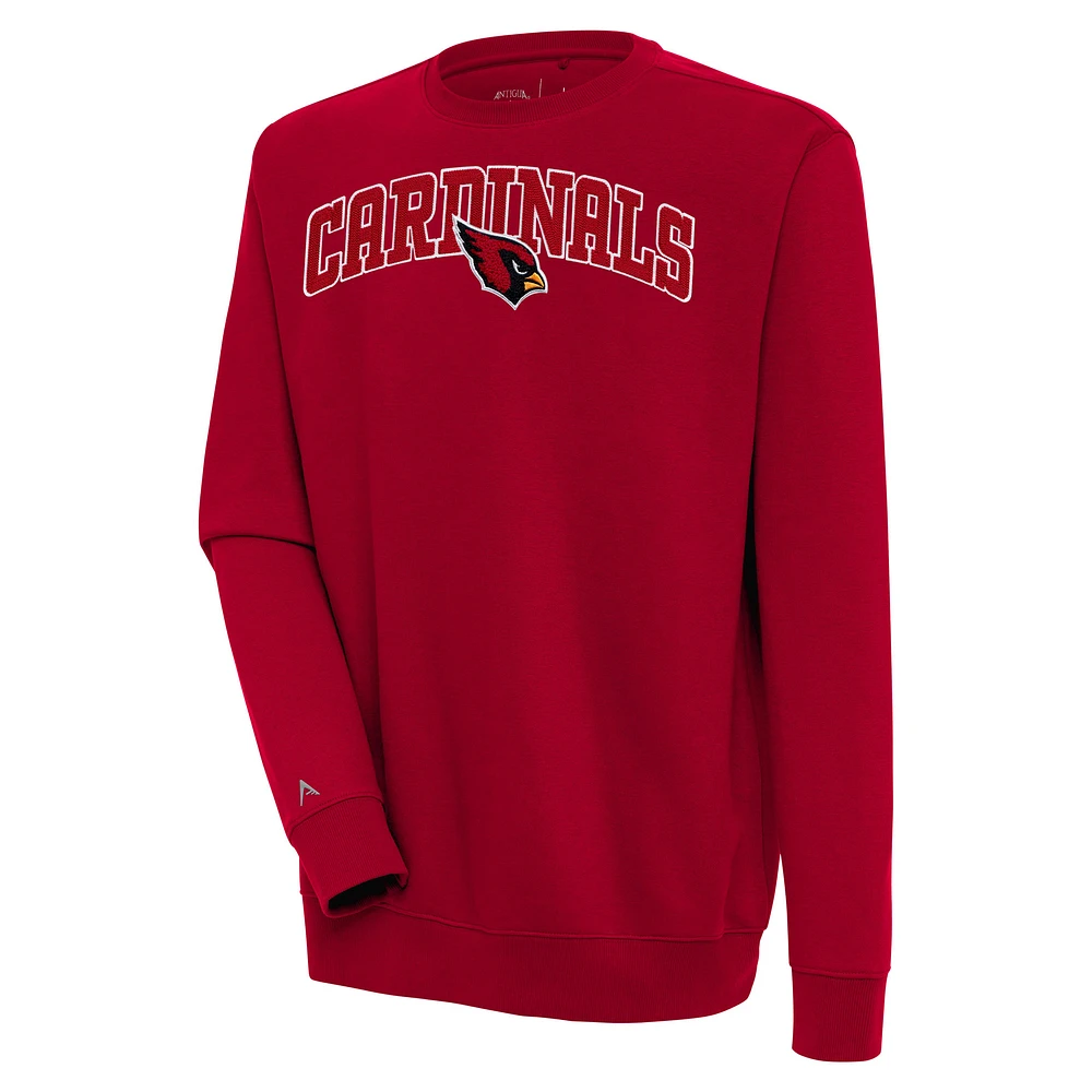 Men's Antigua Cardinal Arizona Cardinals Victory Chenille Pullover Sweatshirt