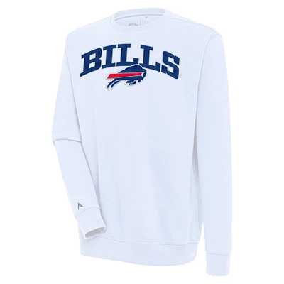 Men's Antigua White Buffalo Bills Victory Chenille Pullover Sweatshirt