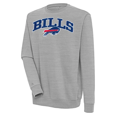 Men's Antigua  Heather Gray Buffalo Bills Victory Chenille Pullover Sweatshirt