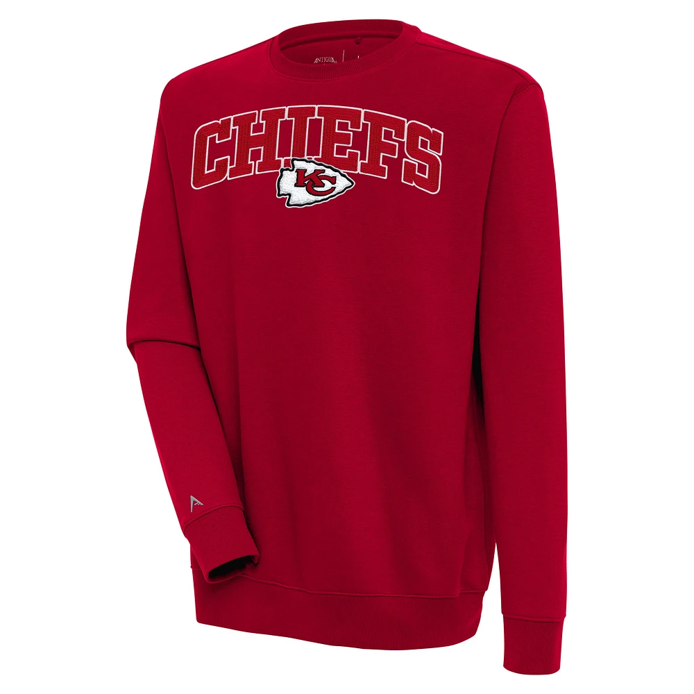 Men's Antigua Kansas City Chiefs Victory Chenille Pullover Sweatshirt
