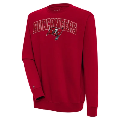 Men's Antigua  Red Tampa Bay Buccaneers Victory Chenille Pullover Sweatshirt