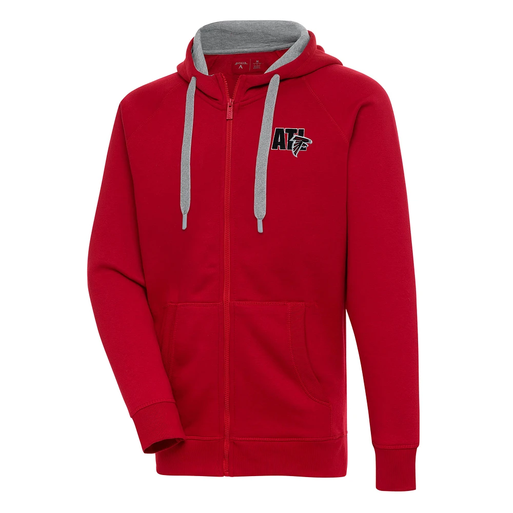 Men's Antigua Red Atlanta Falcons Victory Full-Zip Hoodie