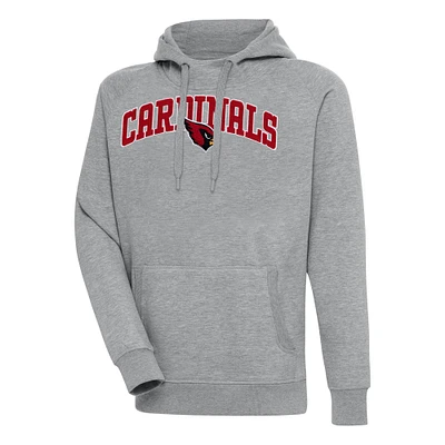 Men's Antigua  Heather Gray Arizona Cardinals Victory Pullover Hoodie