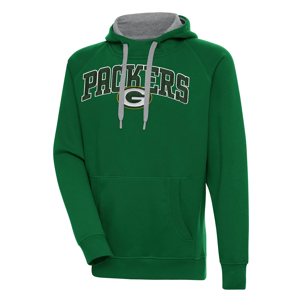 Men's Antigua Green Bay Packers Victory Pullover Hoodie