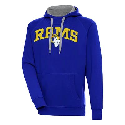 Men's Antigua Royal Los Angeles Rams Victory Pullover Hoodie
