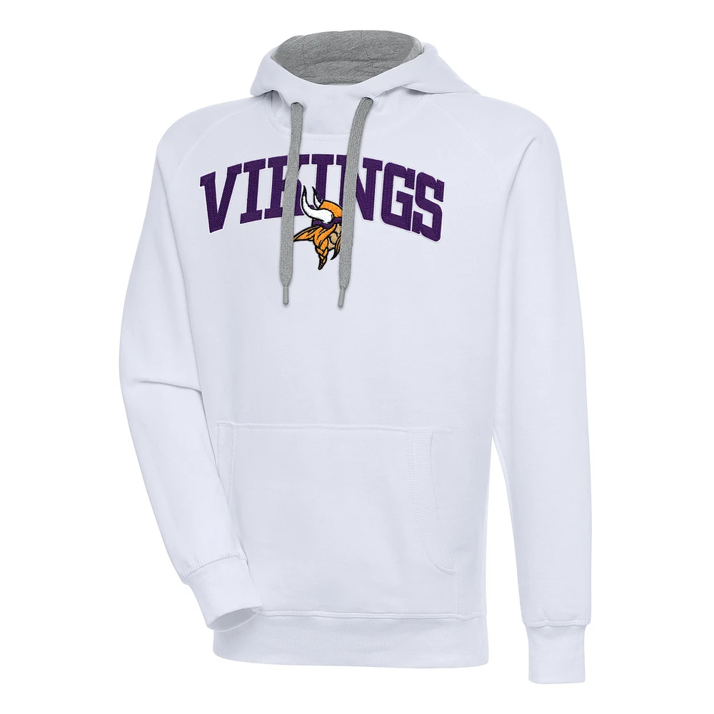 Men's Antigua White Minnesota Vikings Victory Pullover Hoodie