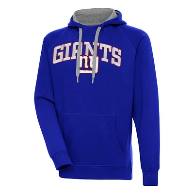 Men's Antigua Royal New York Giants Victory Pullover Hoodie