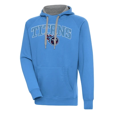 Men's Antigua Light Blue Tennessee Titans Victory Pullover Hoodie