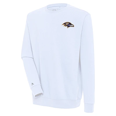 Men's Antigua White Baltimore Ravens Victory Pullover Sweatshirt