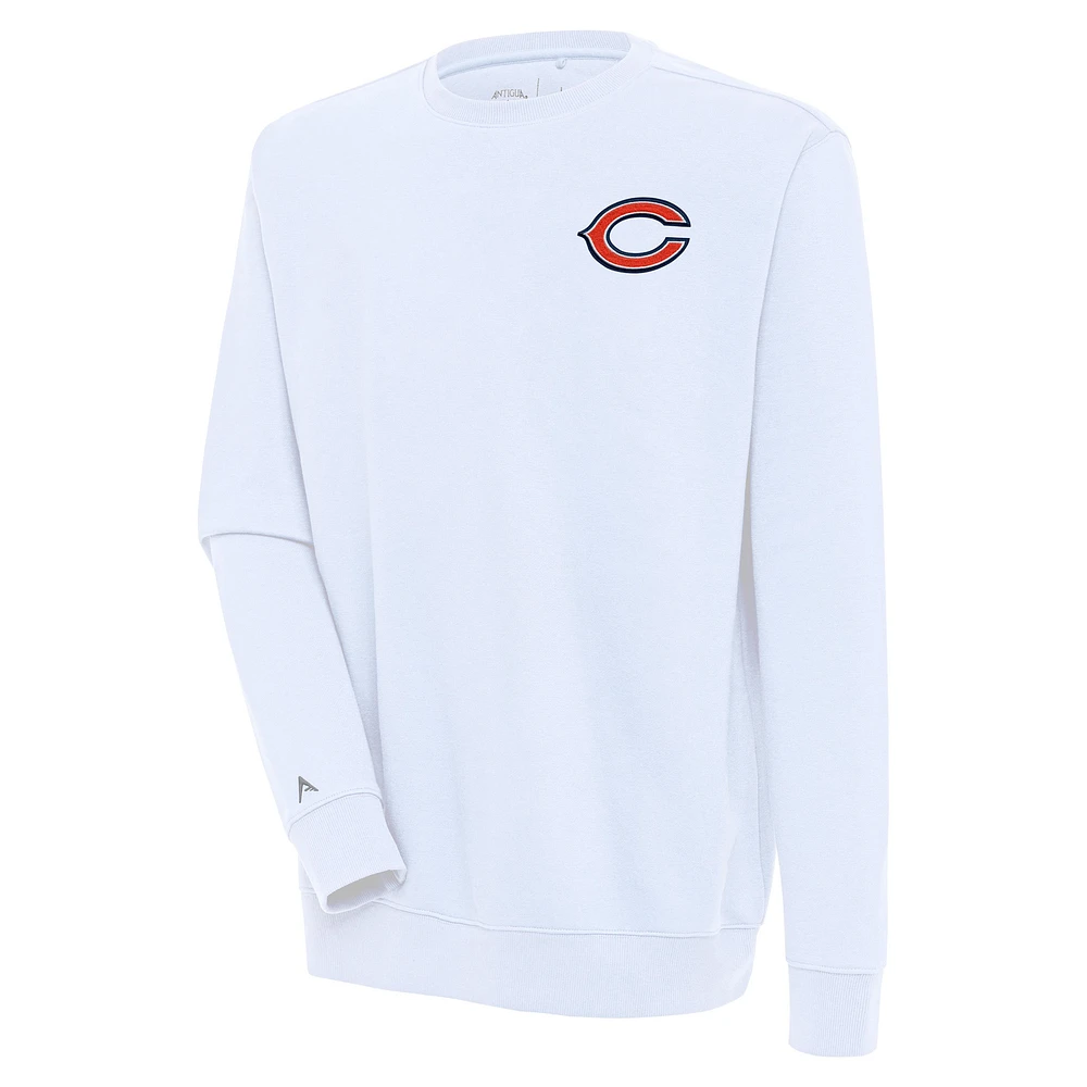 Men's Antigua White Chicago Bears Victory Pullover Sweatshirt