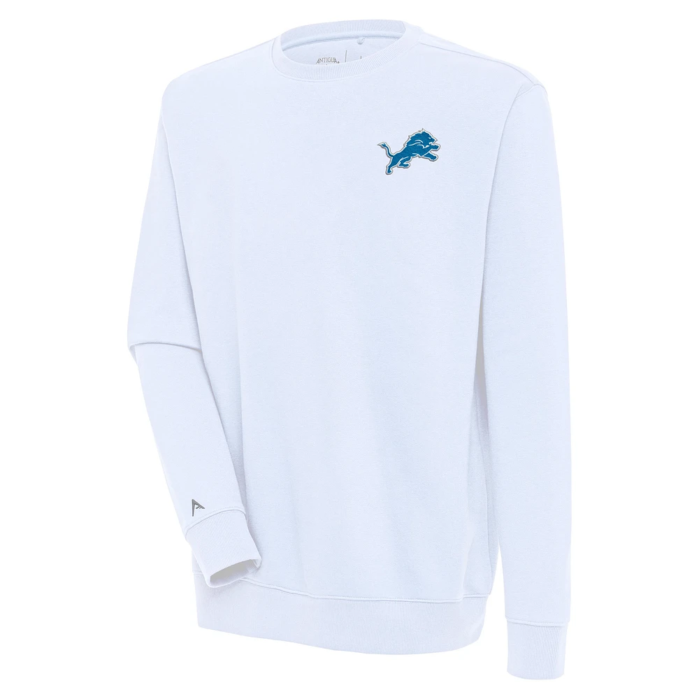 Men's Antigua White Detroit Lions Victory Pullover Sweatshirt