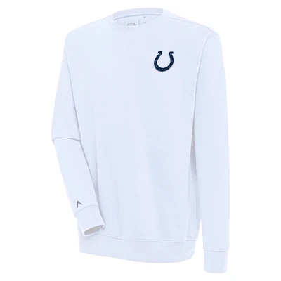 Men's Antigua White Indianapolis Colts Victory Pullover Sweatshirt