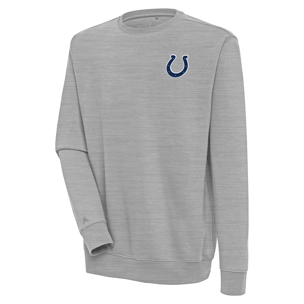 Men's Antigua Heather Gray Indianapolis Colts Victory Pullover Sweatshirt