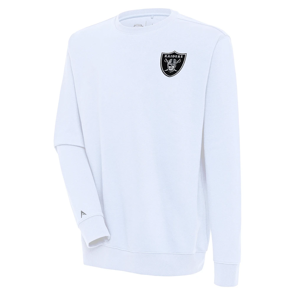 Men's Antigua White Las Vegas Raiders Victory Pullover Sweatshirt