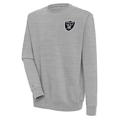 Men's Antigua Heather Gray Las Vegas Raiders Victory Pullover Sweatshirt
