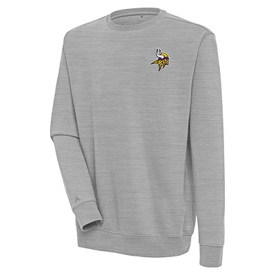 Men's Antigua Heather Gray Minnesota Vikings Victory Pullover Sweatshirt