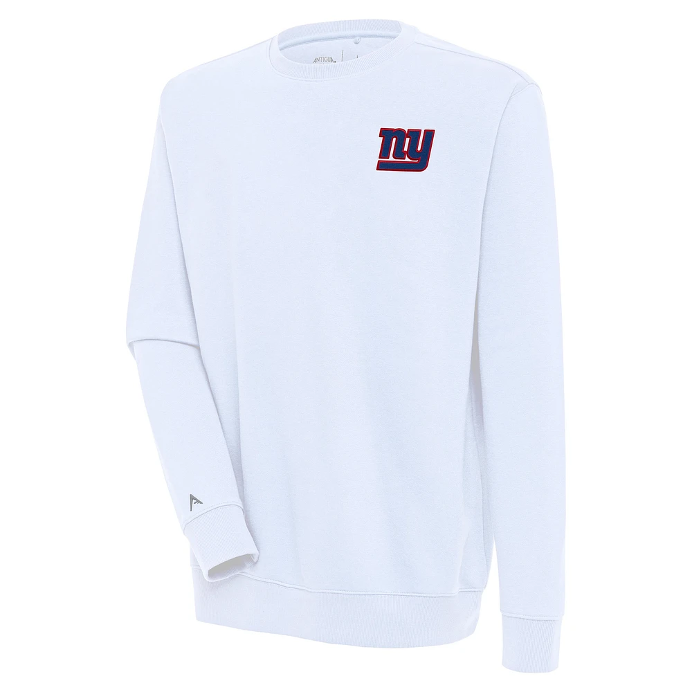 Men's Antigua White New York Giants Victory Pullover Sweatshirt