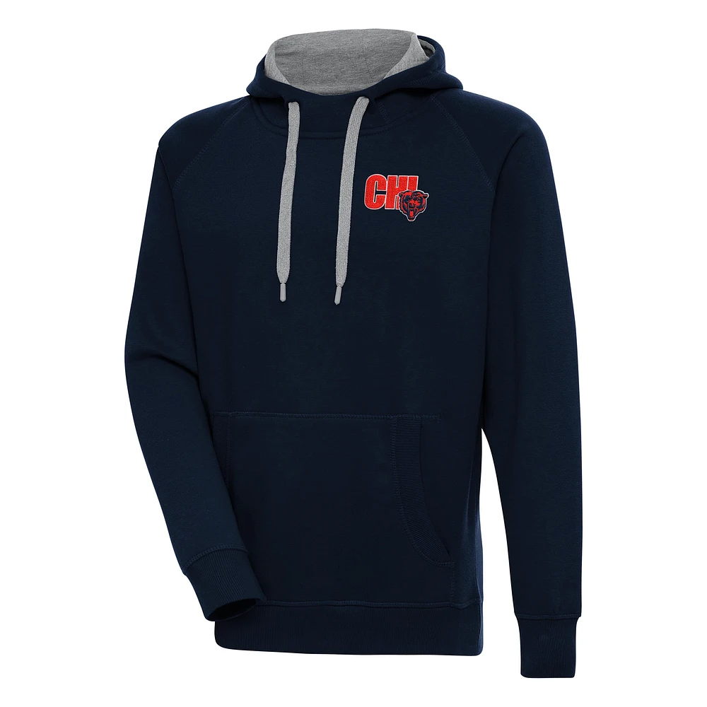 Men's Antigua Navy Chicago Bears Victory Pullover Hoodie